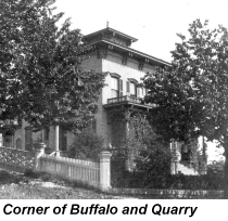 Corner of Buffalo and Quarry — first Chi Chapter house, 1876